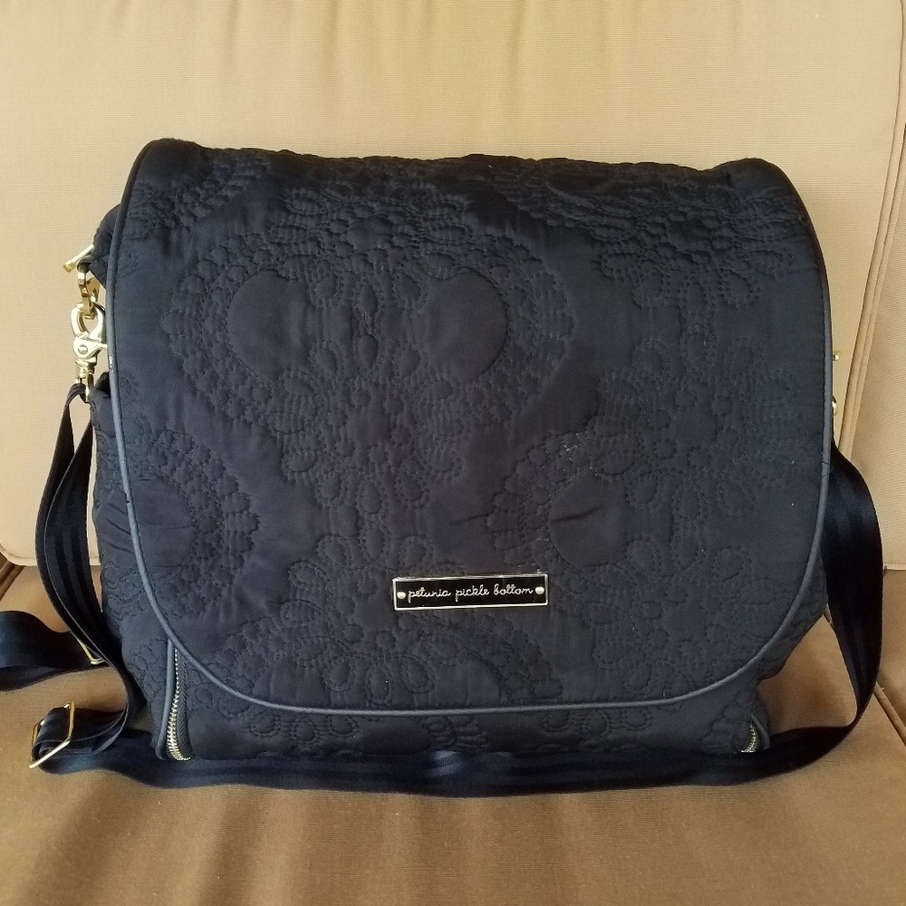 Petunia Pickle Bottom Black Boxy Diaper Bag